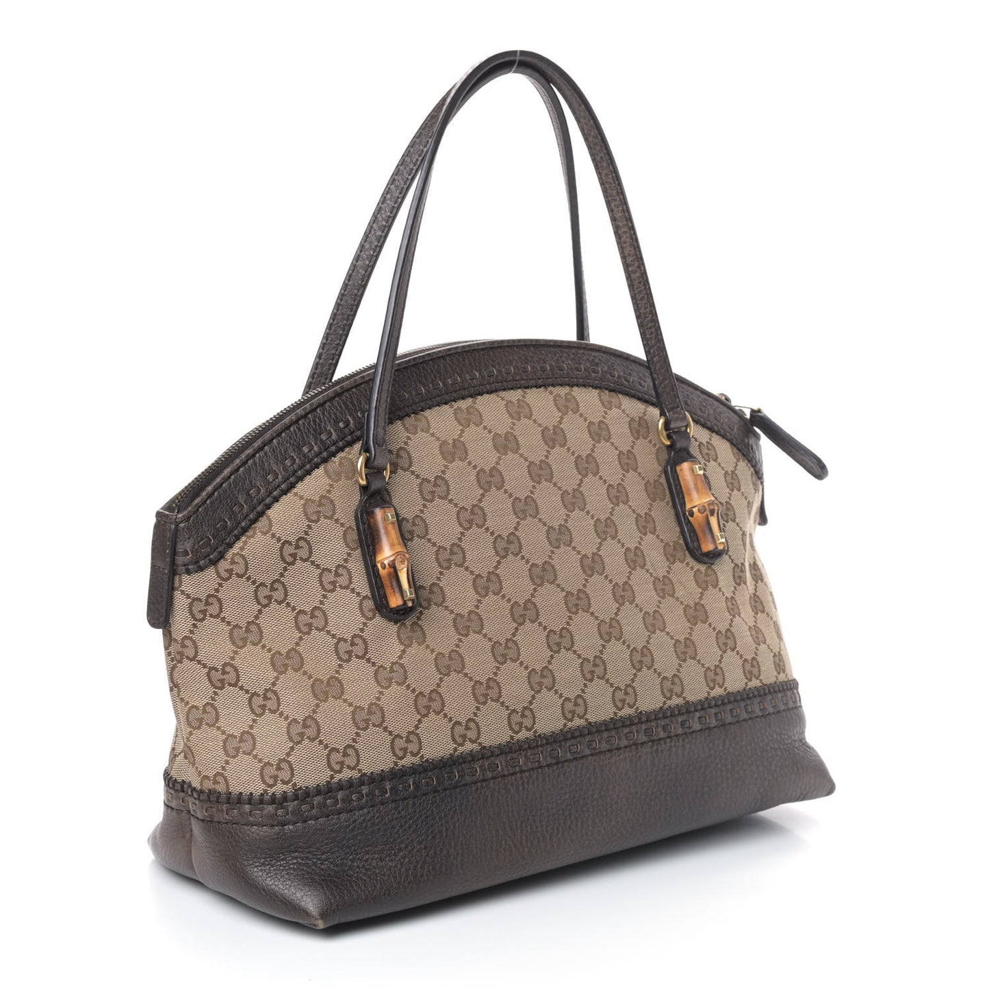 Monogram Laidback Crafty Dome Satchel Dark Brown
