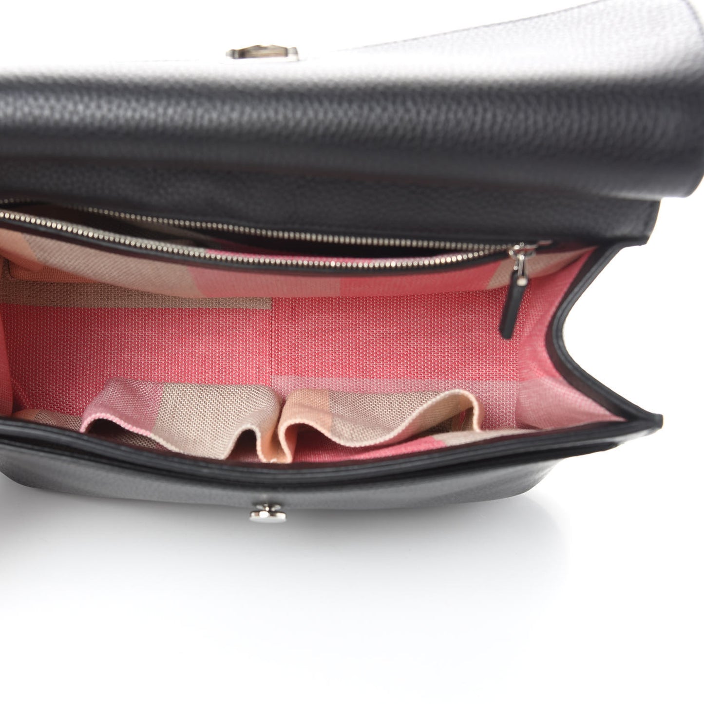 Pebbled Calfskin Medium Bamboo Daily Flap Shoulder Bag Black