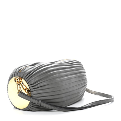 Loewe Lambskin Pleated Bracelet Pouch shoulder Bag Asphalt Grey 3 of 9