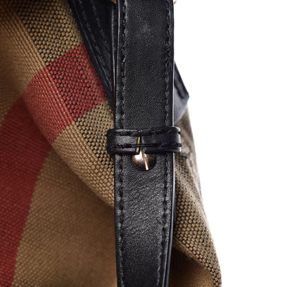 Burberry Canvas Mega Check Medium Ashby Hobo Black 11 of 32
