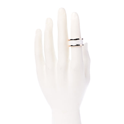 Bulgari 18K Rose Gold White Ceramic B.Zero1 Four-Band Ring 62 10 2 of 6