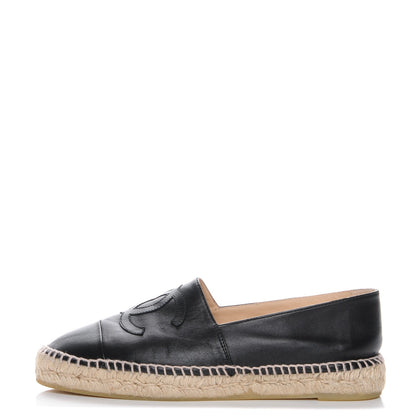 Chanel Lambskin CC Espadrilles 41 Black 1 of 10