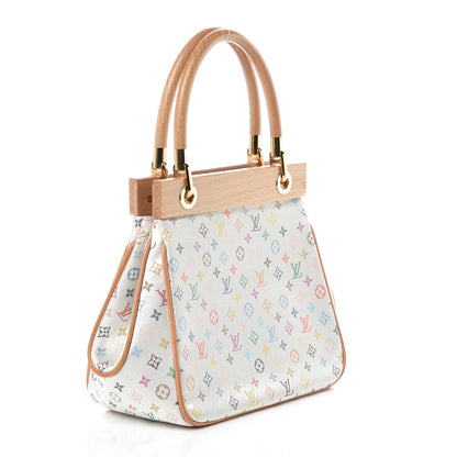 Louis Vuitton Silk Satin Monogram Multicolor Abelia White 3 of 9