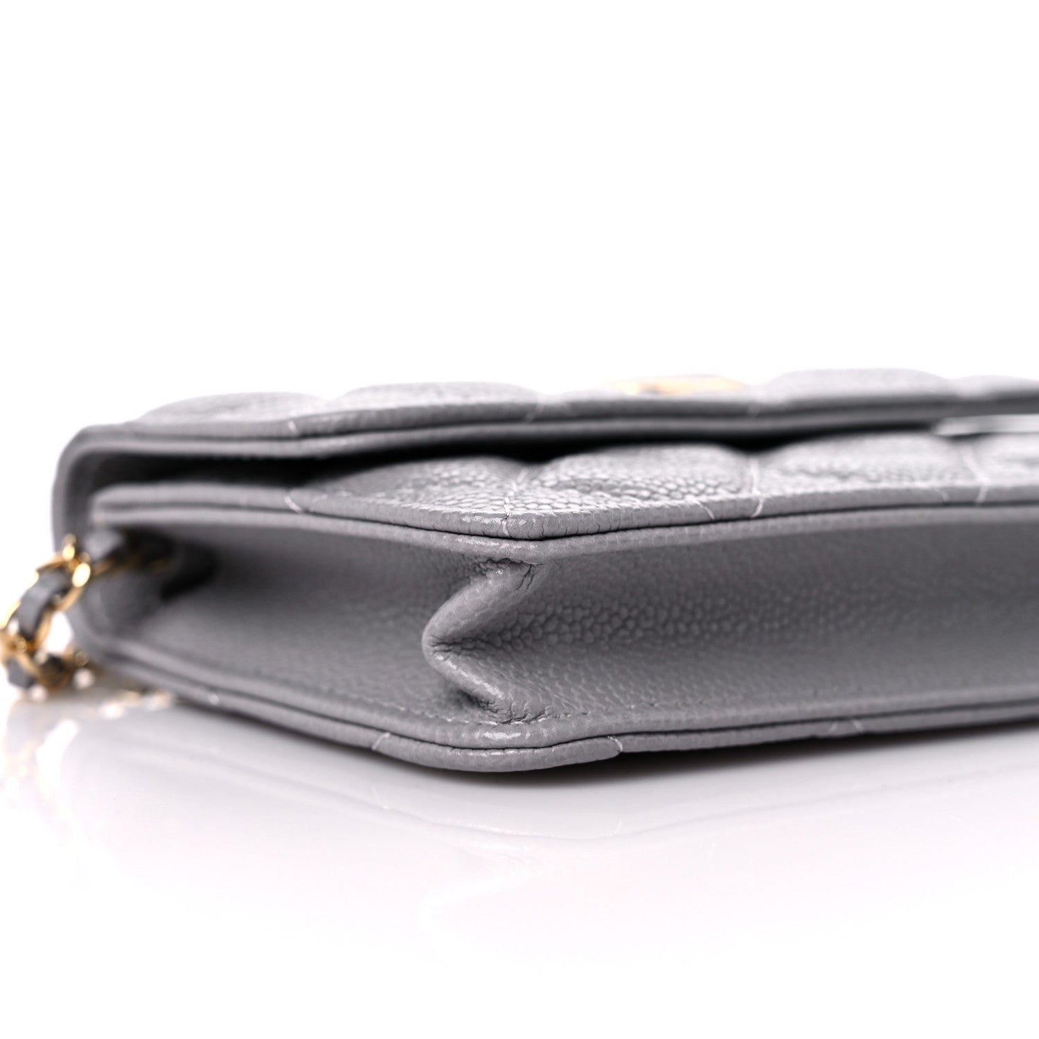 Chanel Caviar Quilted Miss Coco Clutch With Chain Grey 8 of 9