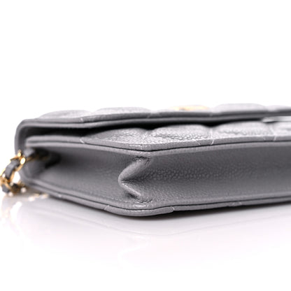 Chanel Caviar Quilted Miss Coco Clutch With Chain Grey 8 of 9