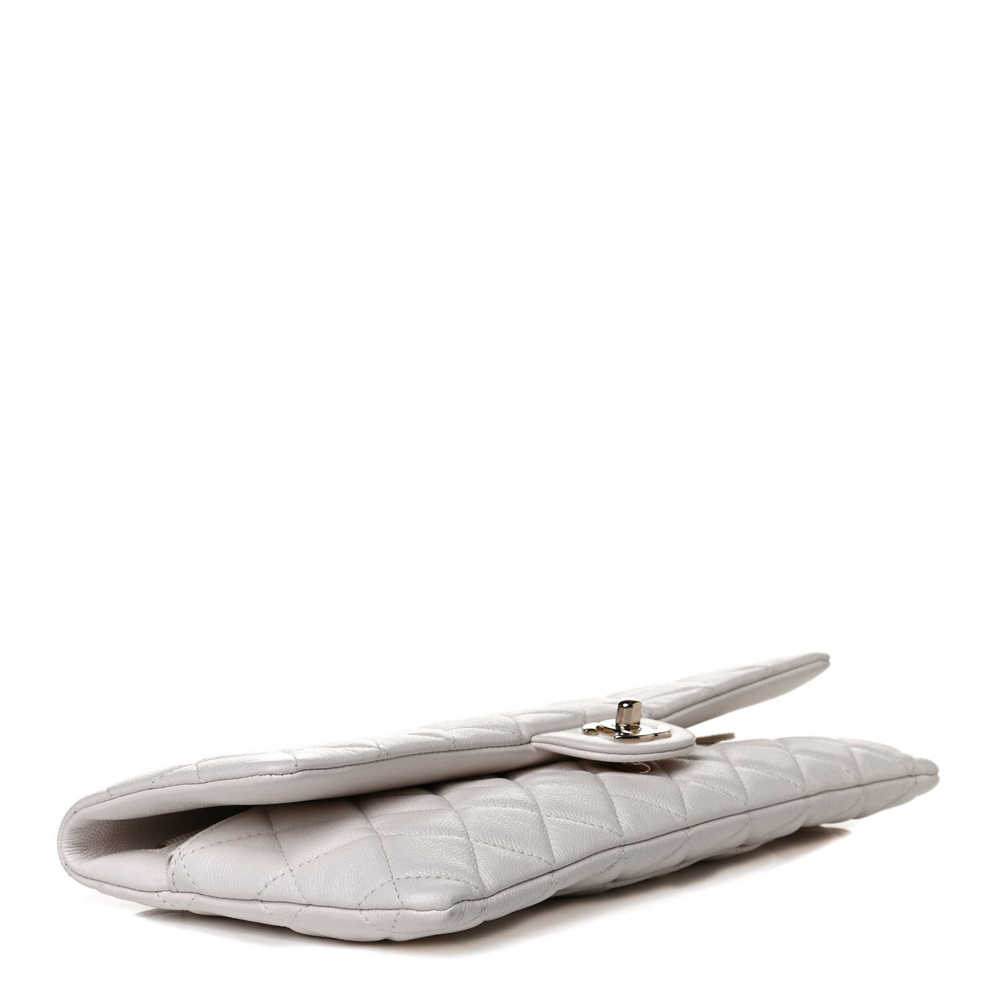 Caviar Quilted Flap Clutch White