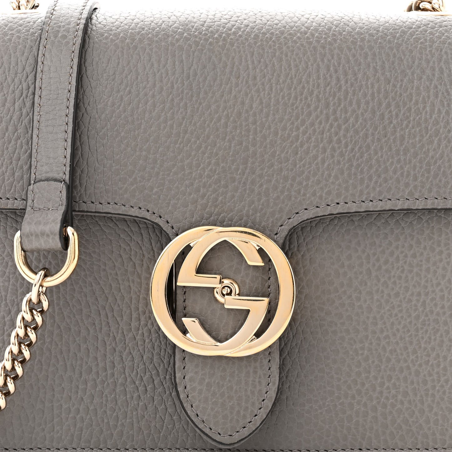 Dollar Calfskin Small Interlocking G Shoulder Bag Loess