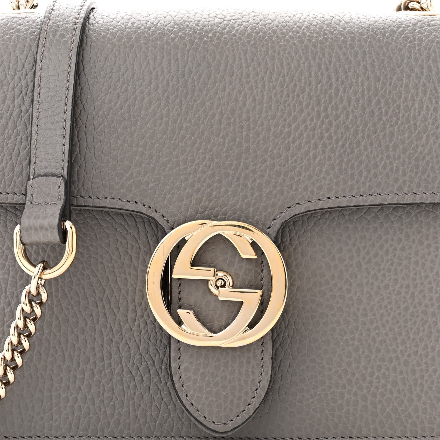 Gucci Dollar Calfskin Small Interlocking G Shoulder Bag Loess 8 of 10
