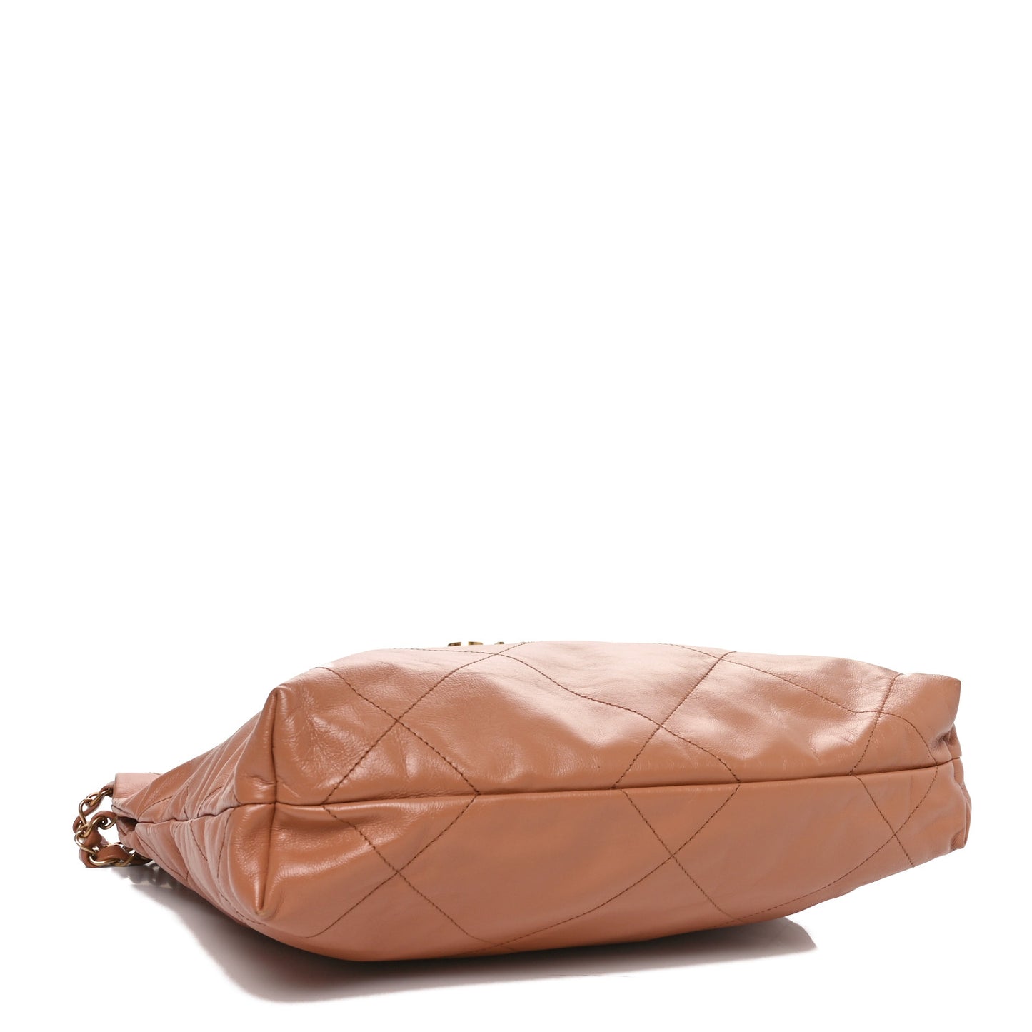 Shiny Calfskin Quilted Small Chanel 22 Beige
