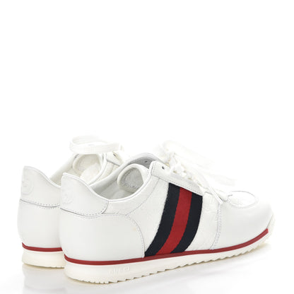 Gucci Guccissima Calfskin Web Mens Sneakers 36 White 4 of 9