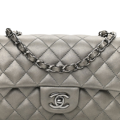 Chanel Iridescent Calfskin Quilted Mini Rectangular Flap Charcoal Grey 3 of 10