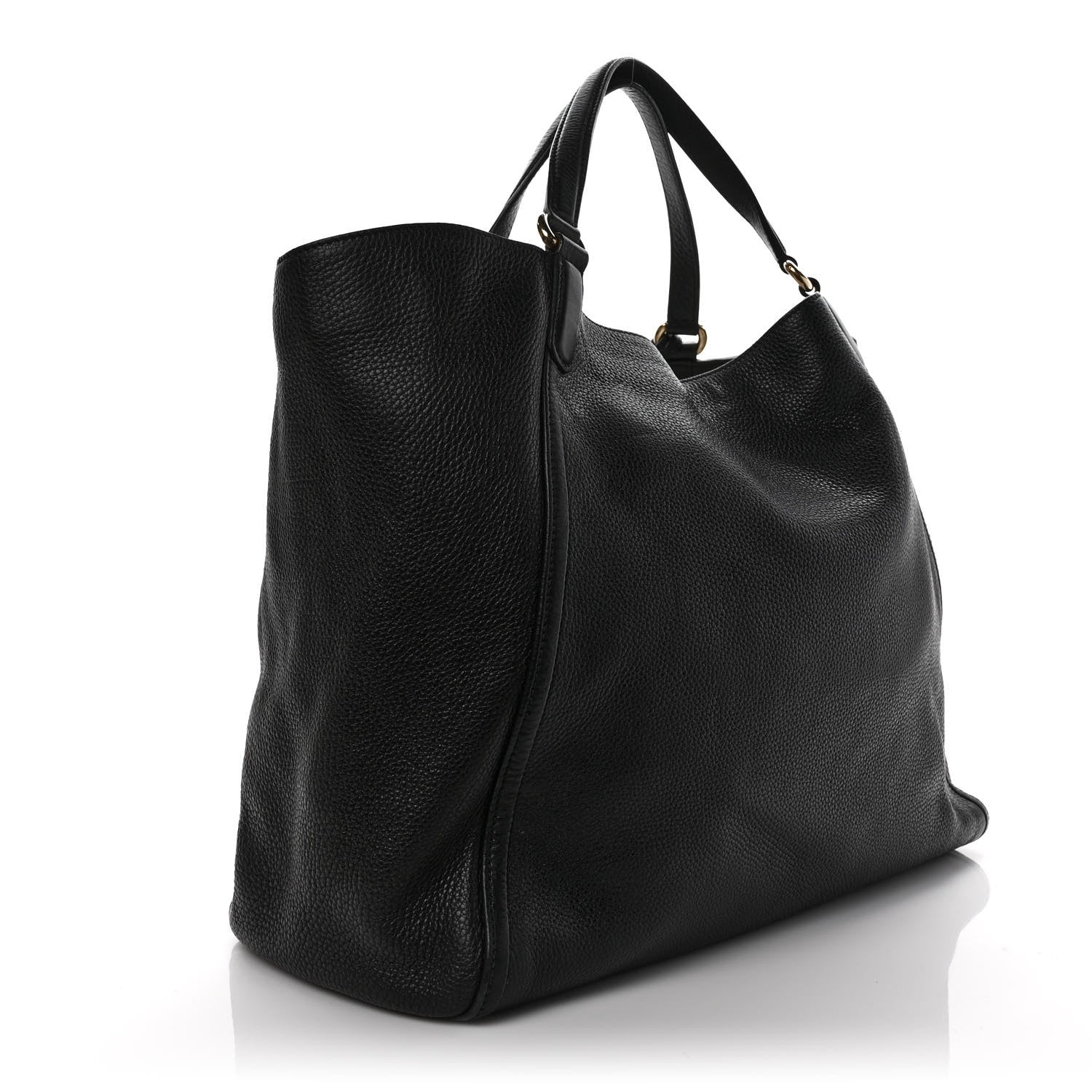 Gucci Pebbled Calfskin Large Soho Shoulder Bag Black 3 of 11