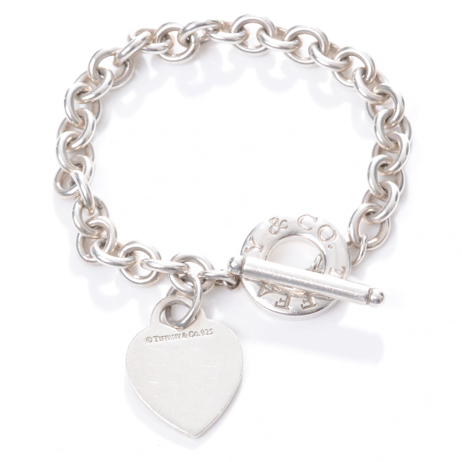 Tiffany Sterling Silver Heart Tag Toggle Bracelet 1 of 4