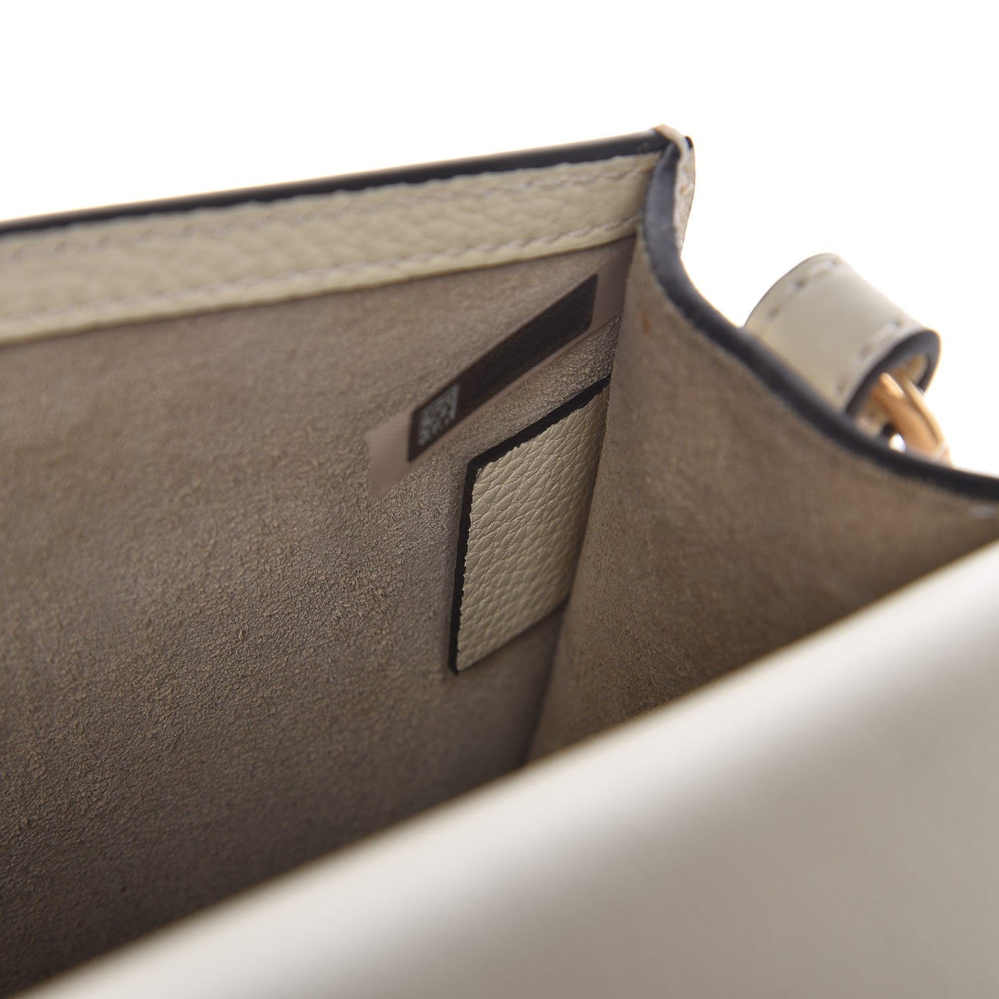 Calfskin Suede Medium Nile Bracelet Bag Off White