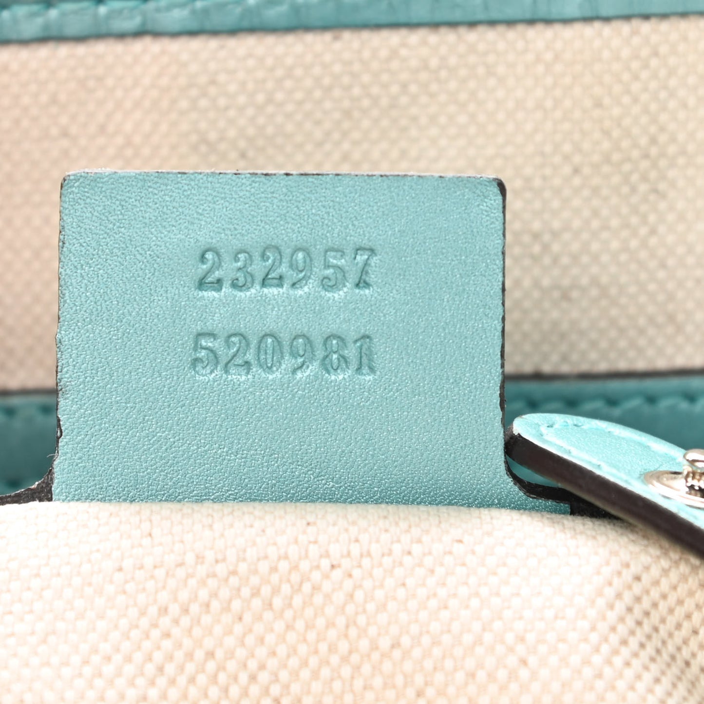 Metallic Guccissima Medium GG Twins Tote Teal
