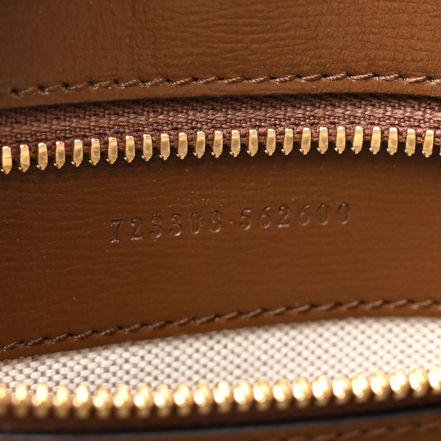 GG Supreme Monogram Textured Dollar Calfskin Web Small Retro Interlocking G Vertical Tote Bag Beige Ebony Brown Sugar