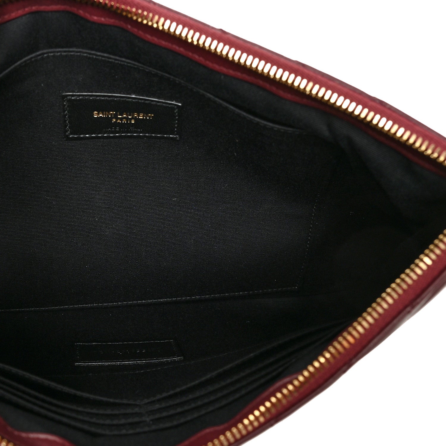Saint Laurent Calfskin Matelasse Monogram Cassandre Tablet Pouch Rouge Legion 5 of 8