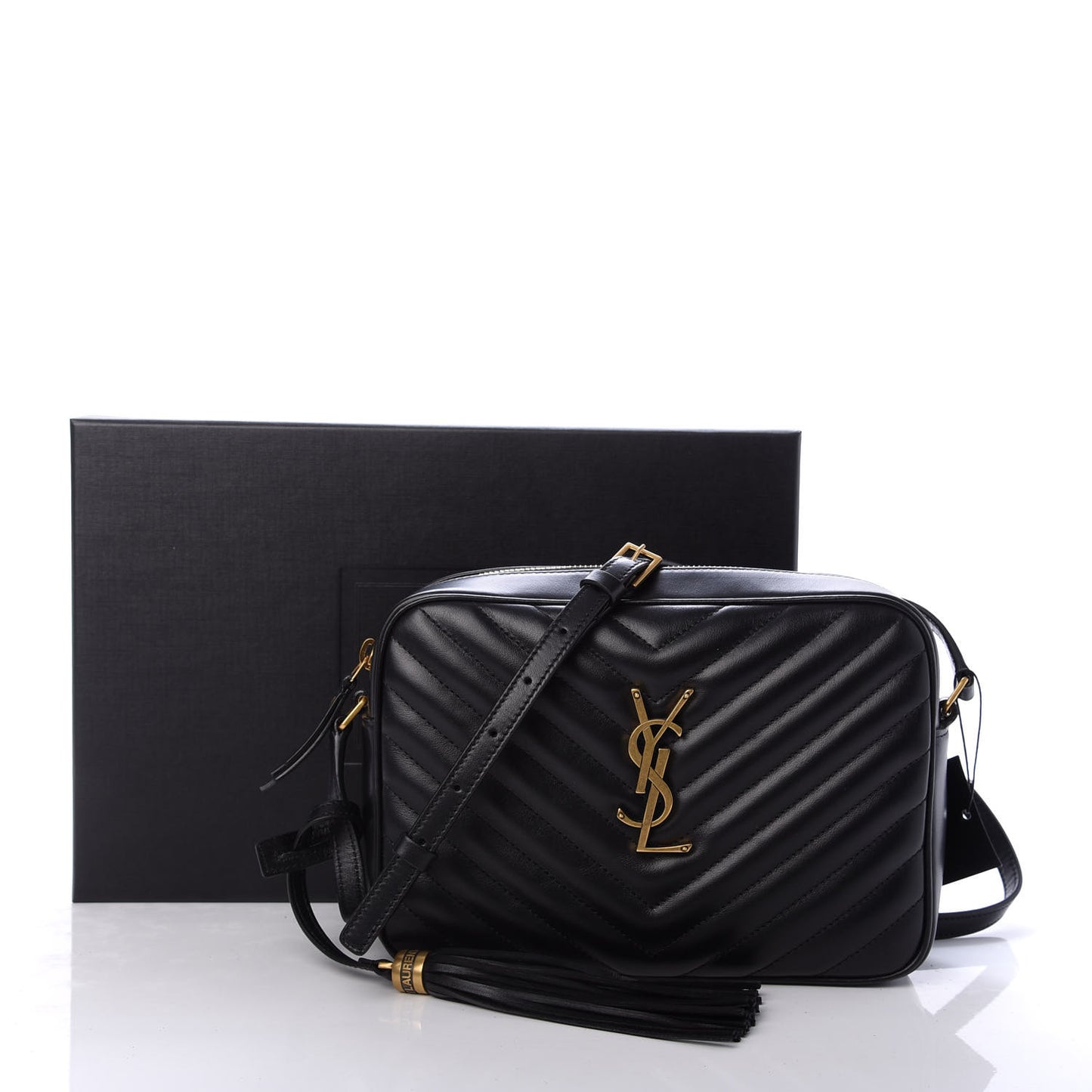 Calfskin Matelasse Monogram Lou Camera Bag Black
