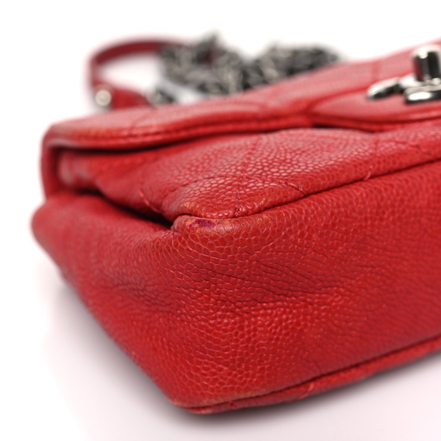Chanel Caviar Quilted Mini Simply CC Flap Red 8 of 14