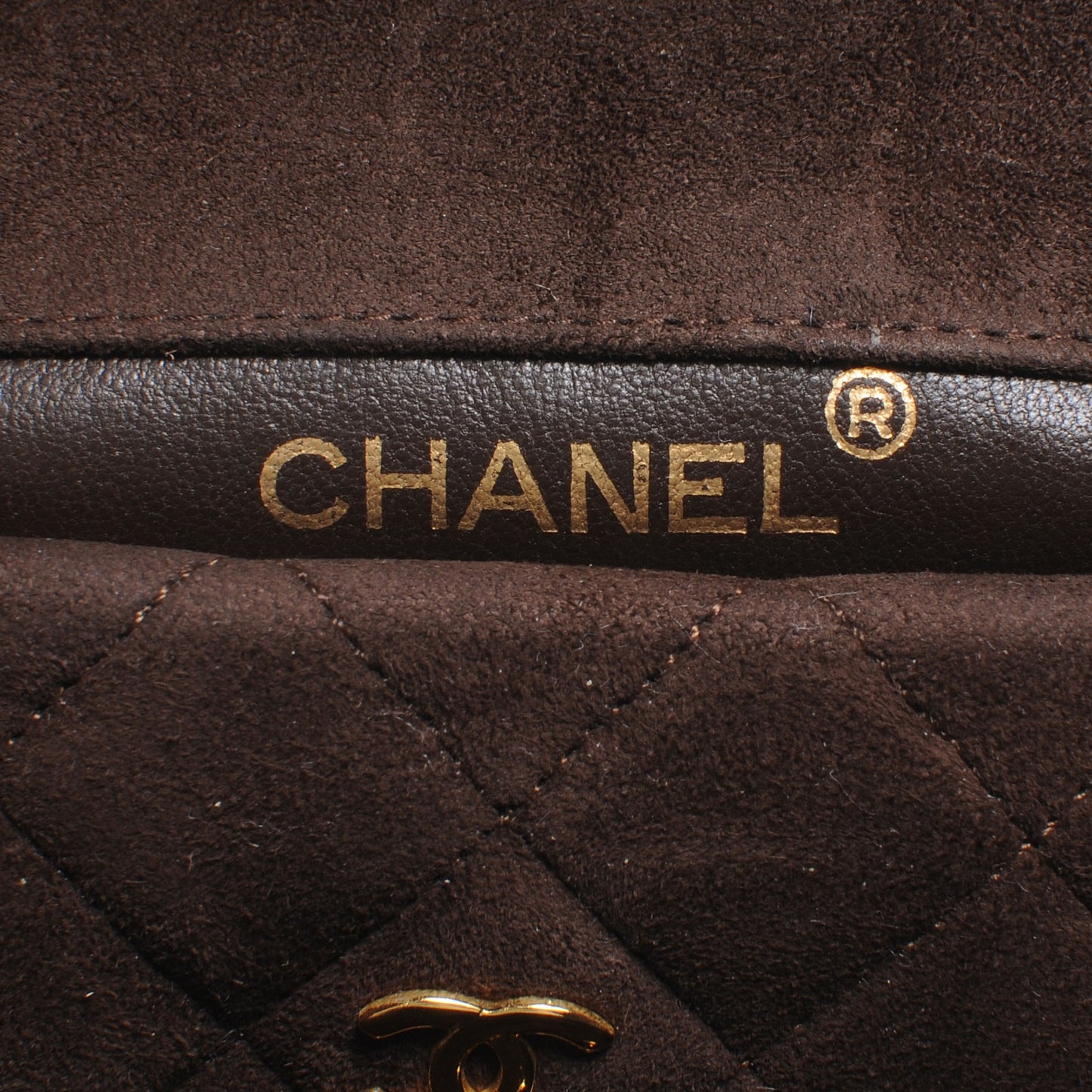 Quilted Suede Flap Shoulder Bag Brown