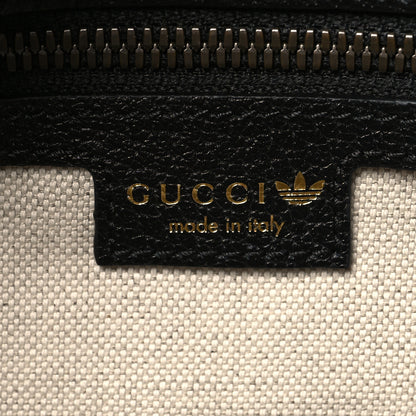 Gucci X ADIDAS Crystal Vintage Monogram Textured Dollar Calfskin Web Trefoil Logo Small Messenger Bag Bright Splash Off White Black 6 of 10