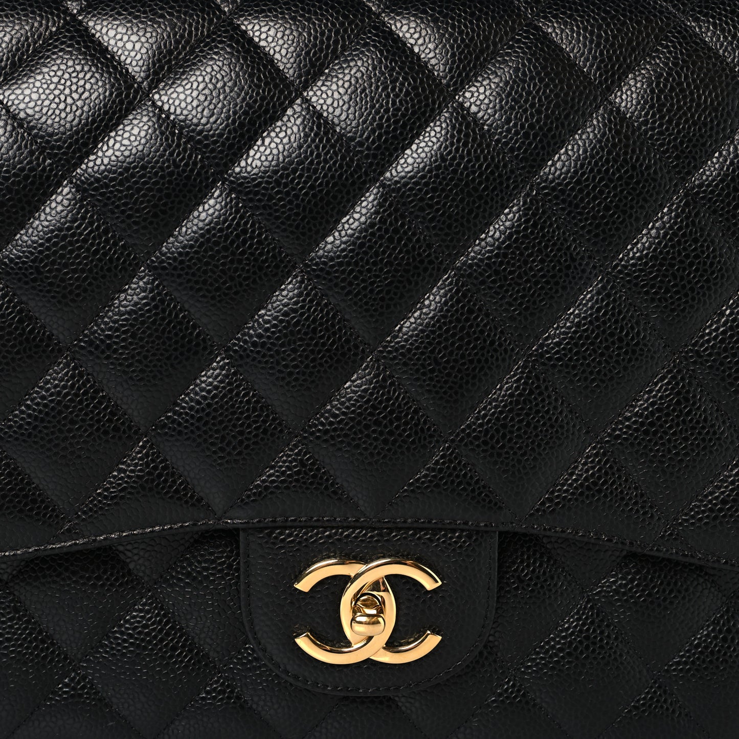 Caviar Quilted Maxi Double Flap Black