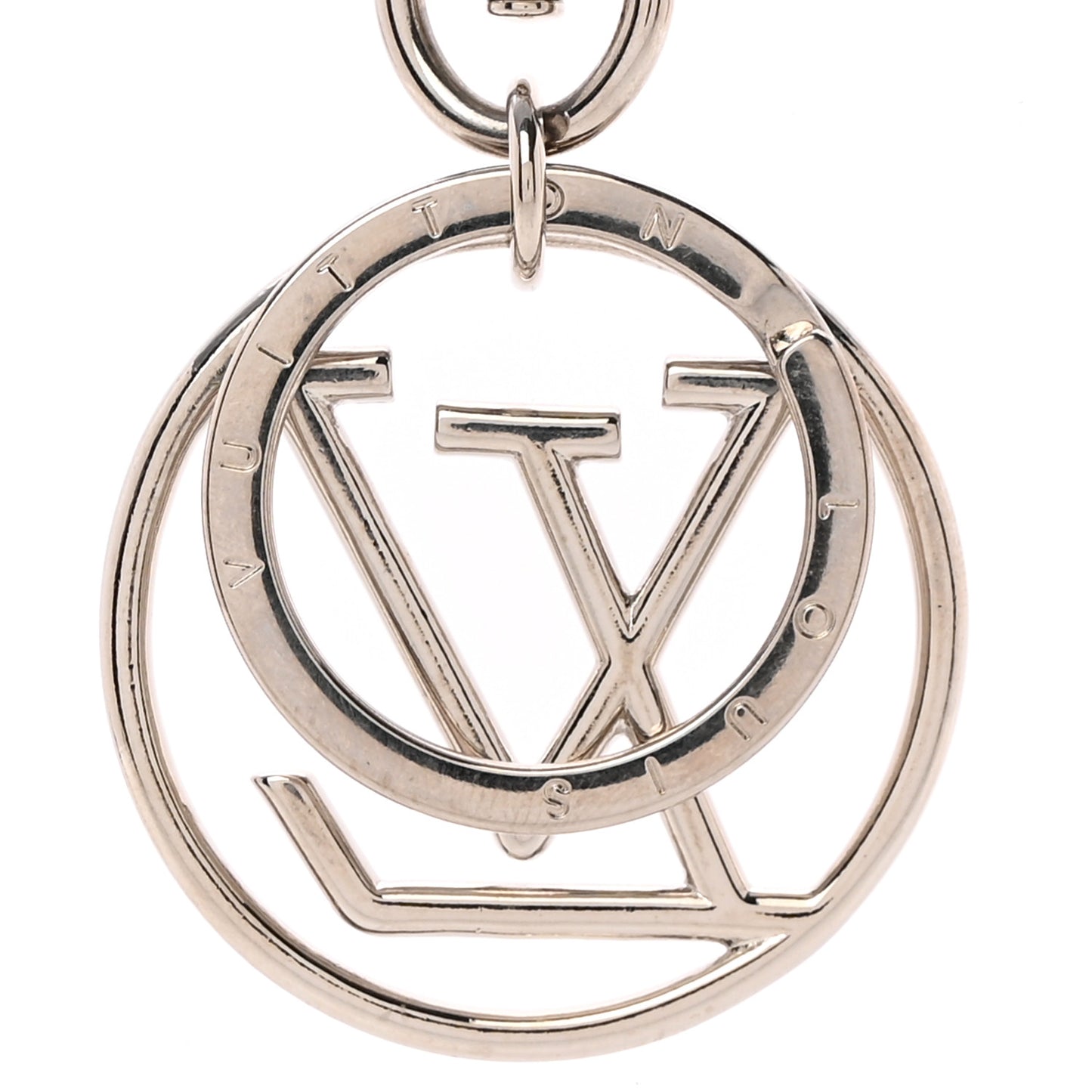 LV Circle Bag Charm Key Holder Silver