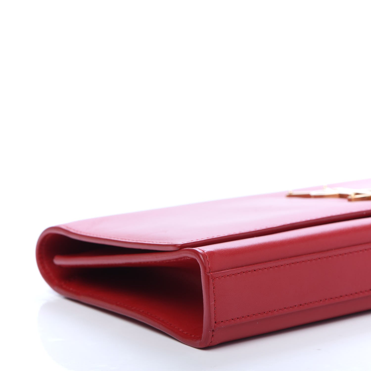 Saint Laurent Calfskin Monogram Cassandre Clutch Rouge Orient 4 of 10