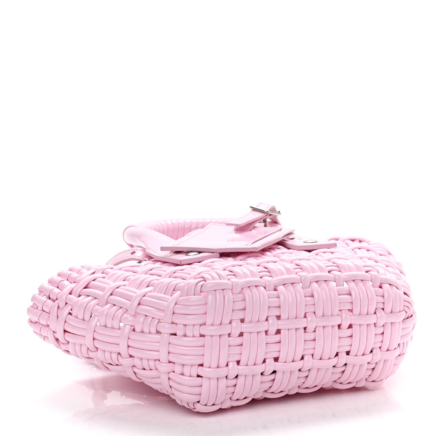 Balenciaga Faux Calfskin Braided Varnished XXS Bistro Basket Candy Pink 3 of 10