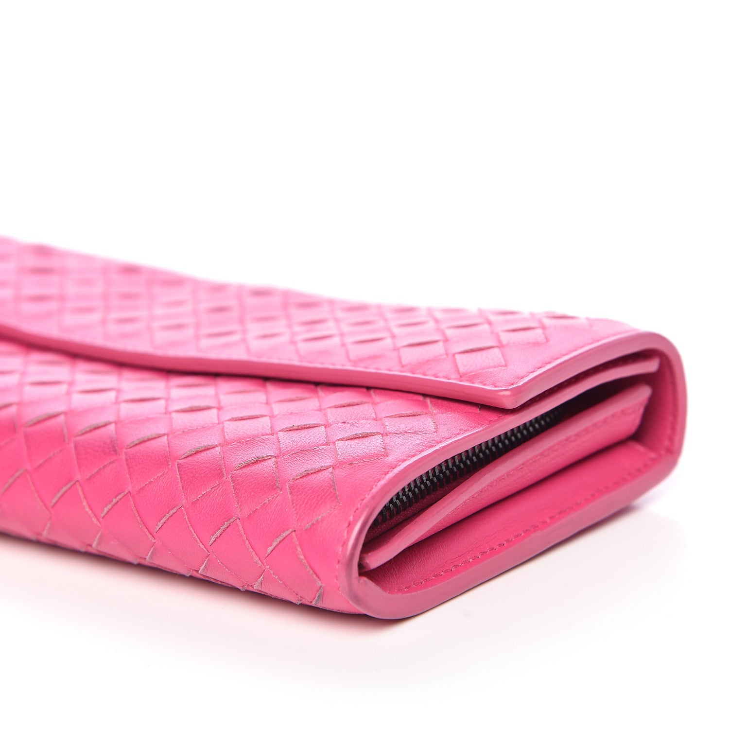 Bottega Veneta Nappa Intrecciato Continental Flap Wallet Rosa Shock 9 of 11