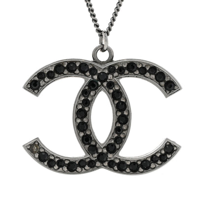 Chanel Crystal Large CC Necklace Ruthenium Black 4 of 7