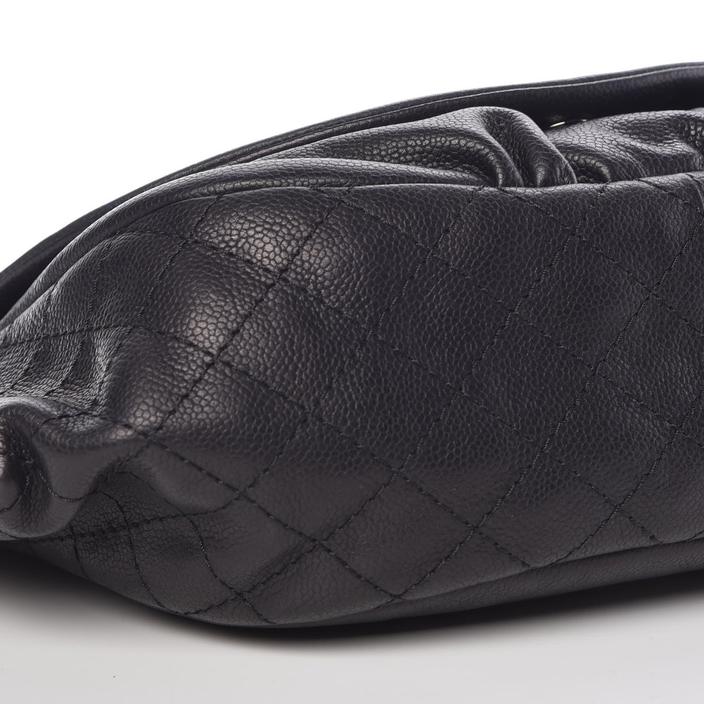 Caviar Half Moon Large Flap Black