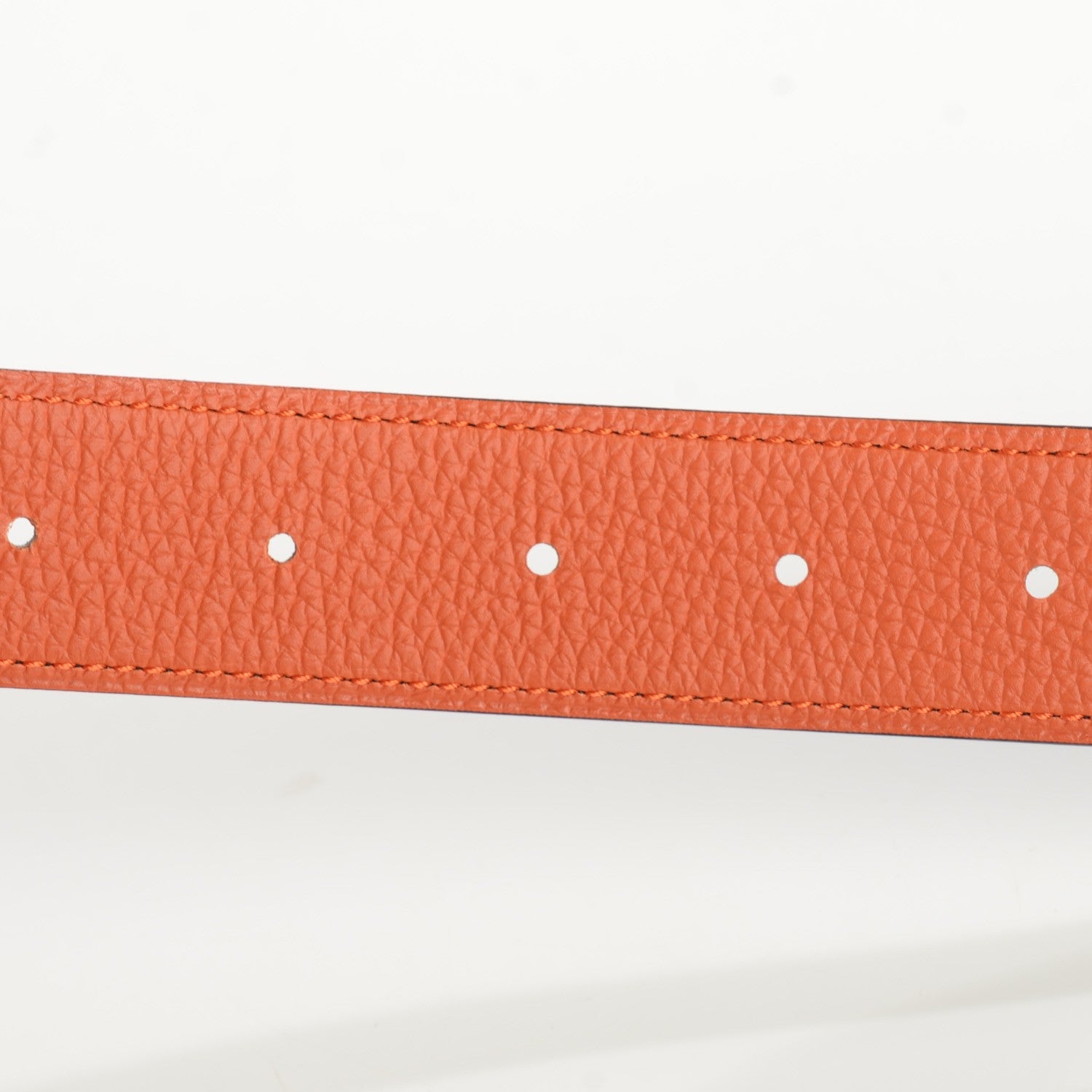 Hermes Box Togo 32mm Calandre H Belt 95 Black Orange 8 of 9
