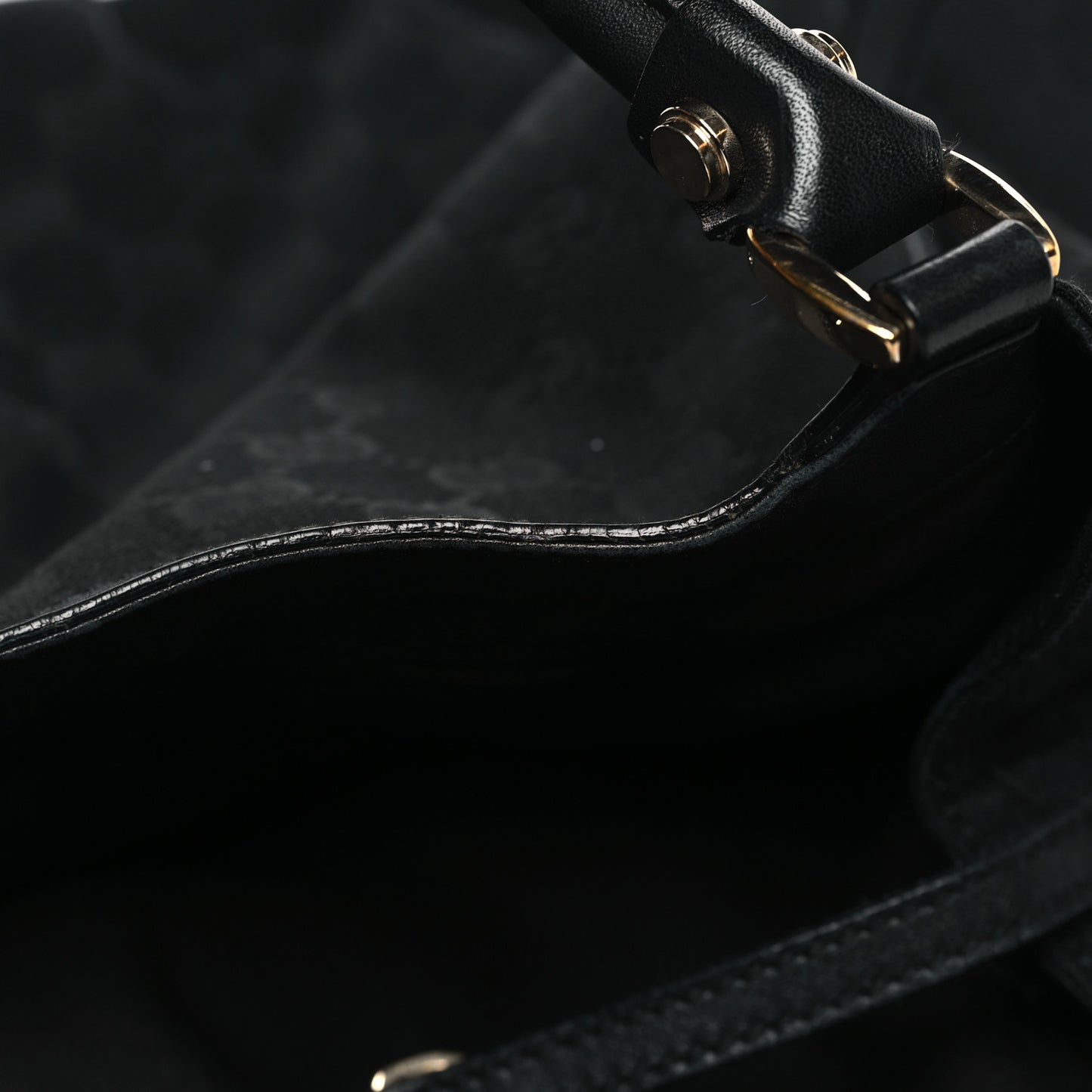 Monogram Large D Gold Hobo Black