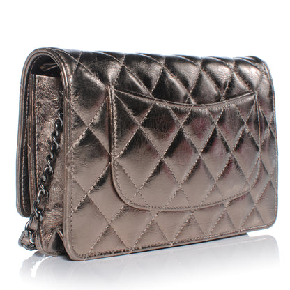 Chanel Calfskin Reissue Wallet On Chain WOC Dark Silver 4 of 10