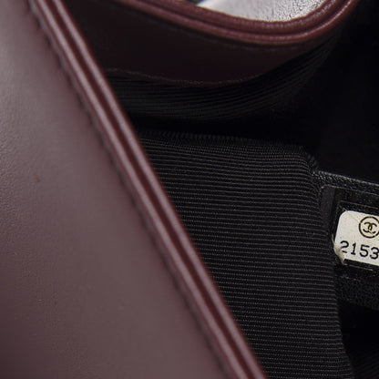Chanel Calfskin Horizontal Quilted Medium Boy Flap Burgundy 7 of 13