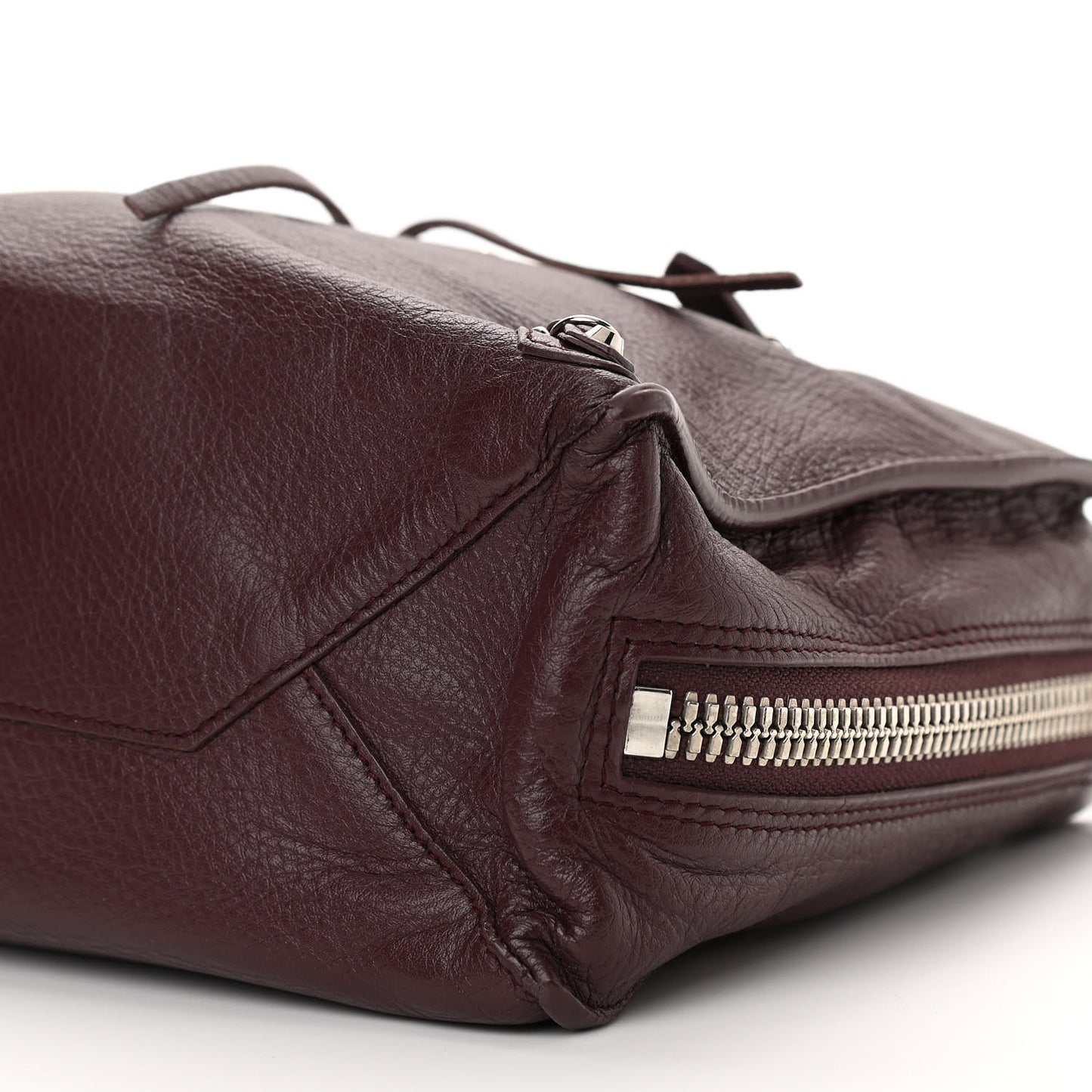 Calfskin Papier Mini A4 Zip Around Tote Rouge Aubergine