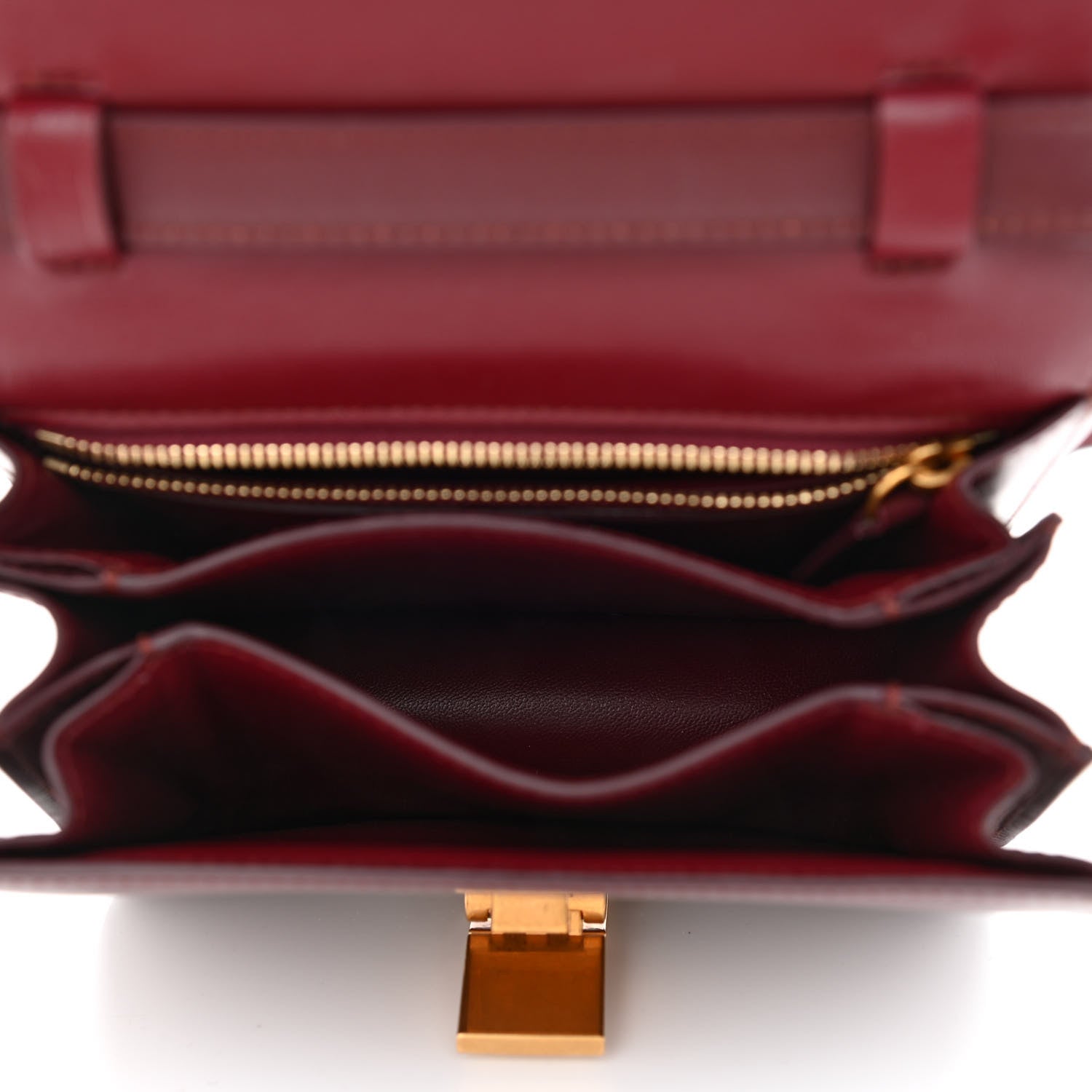 Celine Box Calfskin Small Classic Box Flap Bag Burgundy 5 of 11