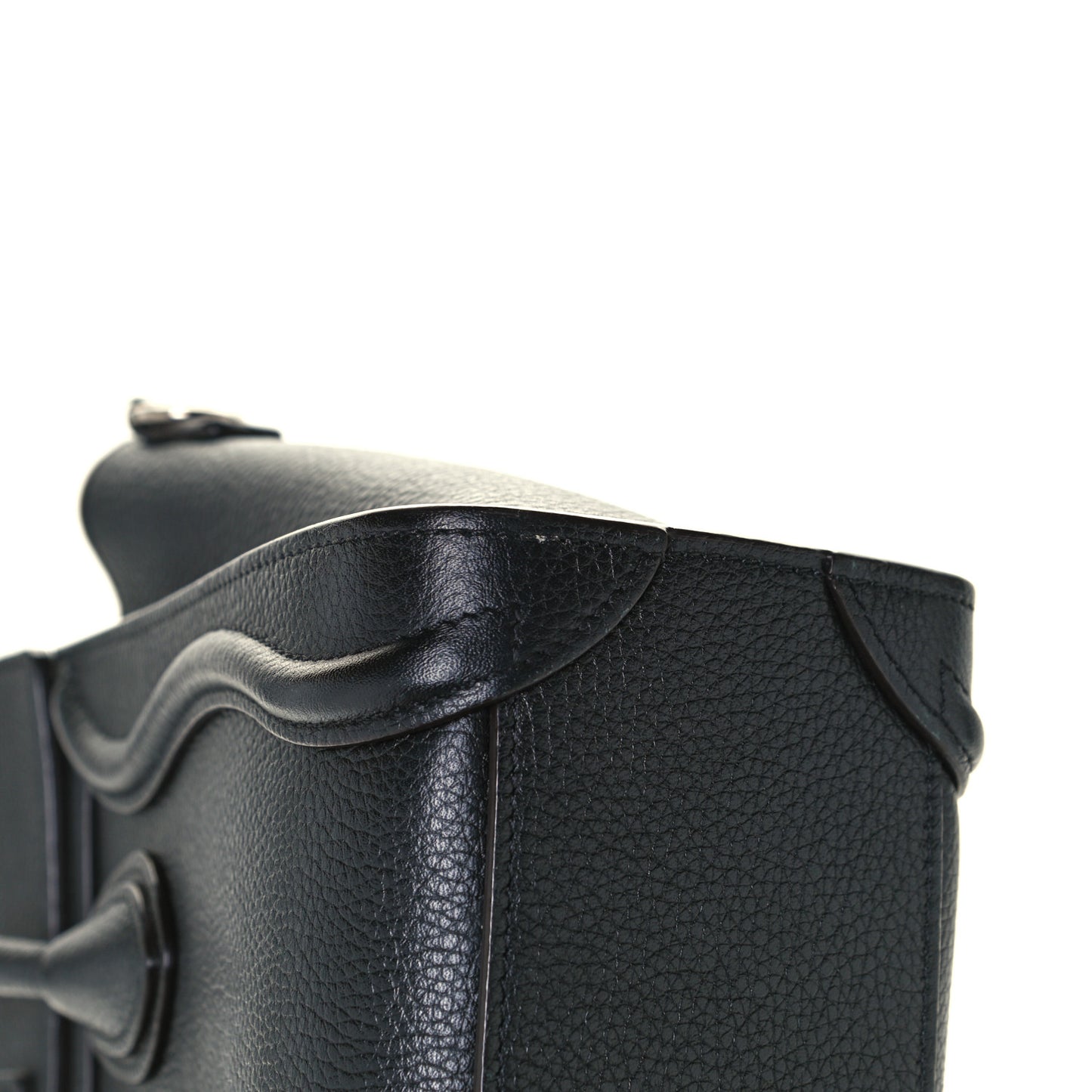 Drummed Calfskin Nano Luggage Black