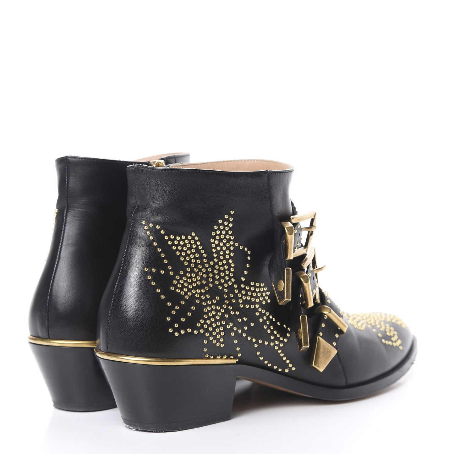 Nappa Sheepskin Studded Susanna Ankle Boots 39 Black