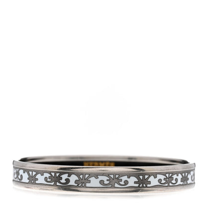 Hermes Enamel Printed Narrow Balcons Du Guadalquivir Bracelet 65 Platine 1 of 5