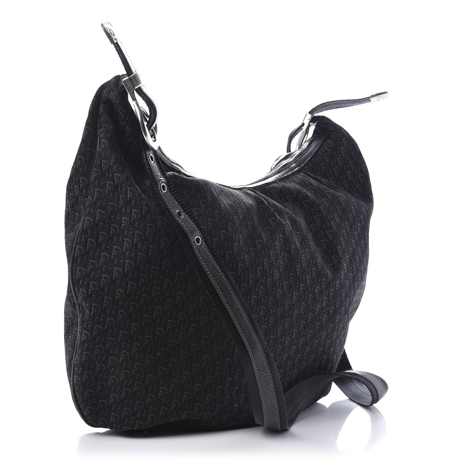 Christian Dior Monogram Buckle Hobo Black 3 of 10