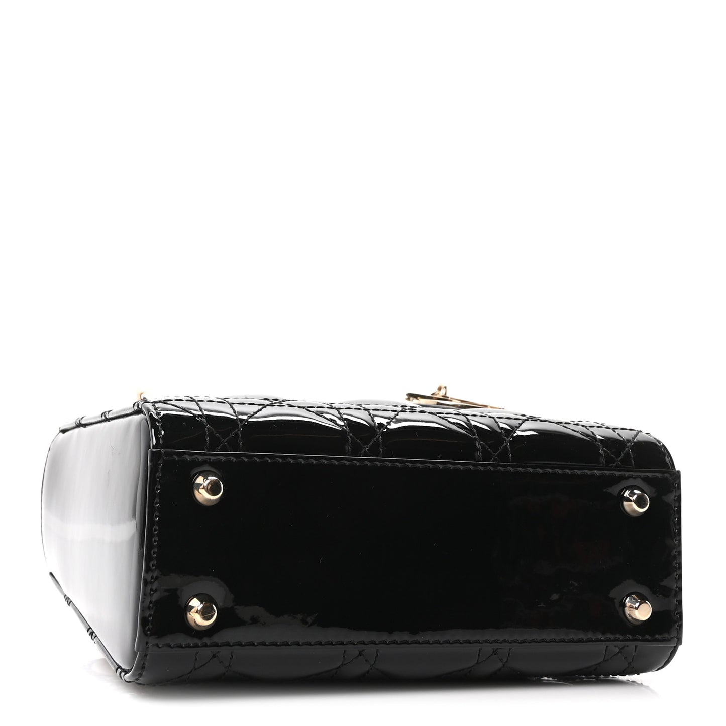 Patent Cannage Mini Lady Dior Black