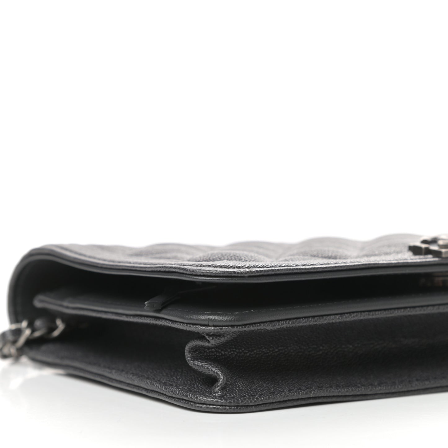 Caviar Quilted Boy Wallet On Chain WOC Charcoal