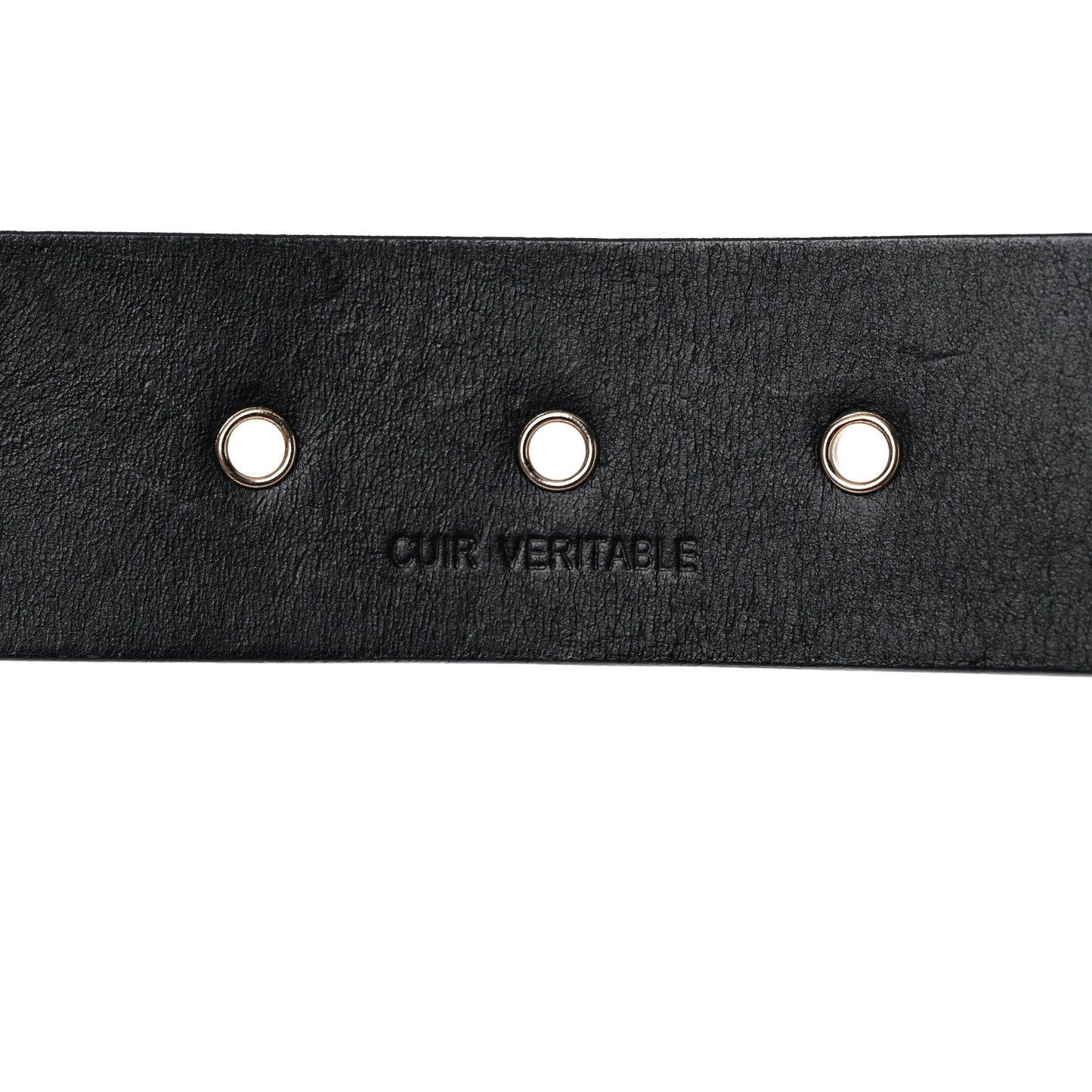 Calfskin Cross Stitch Grommet Belt 110 44 Black