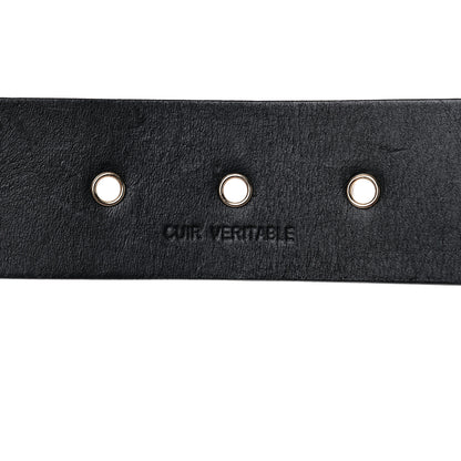 Chanel Calfskin Cross Stitch Grommet Belt 110 44 Black 4 of 5