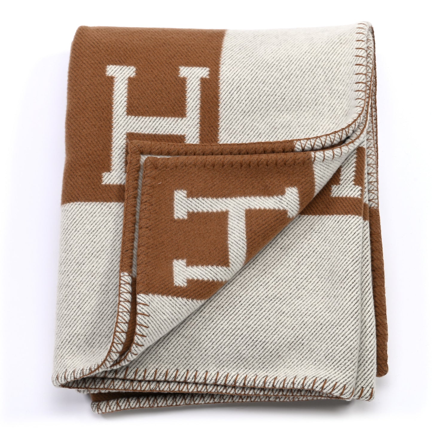 Wool Cashmere Avalon Blanket Ecru Camel