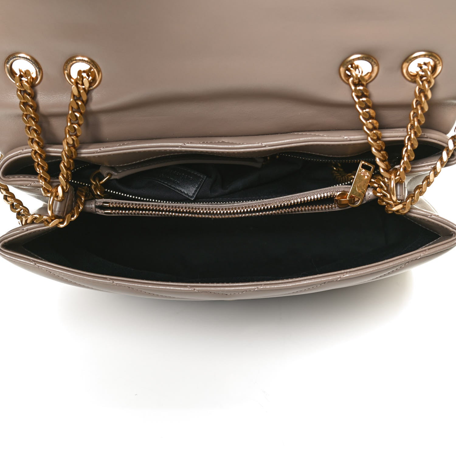 Saint Laurent Calfskin Y Quilted Monogram Medium Loulou Chain Satchel Taupe 5 of 14