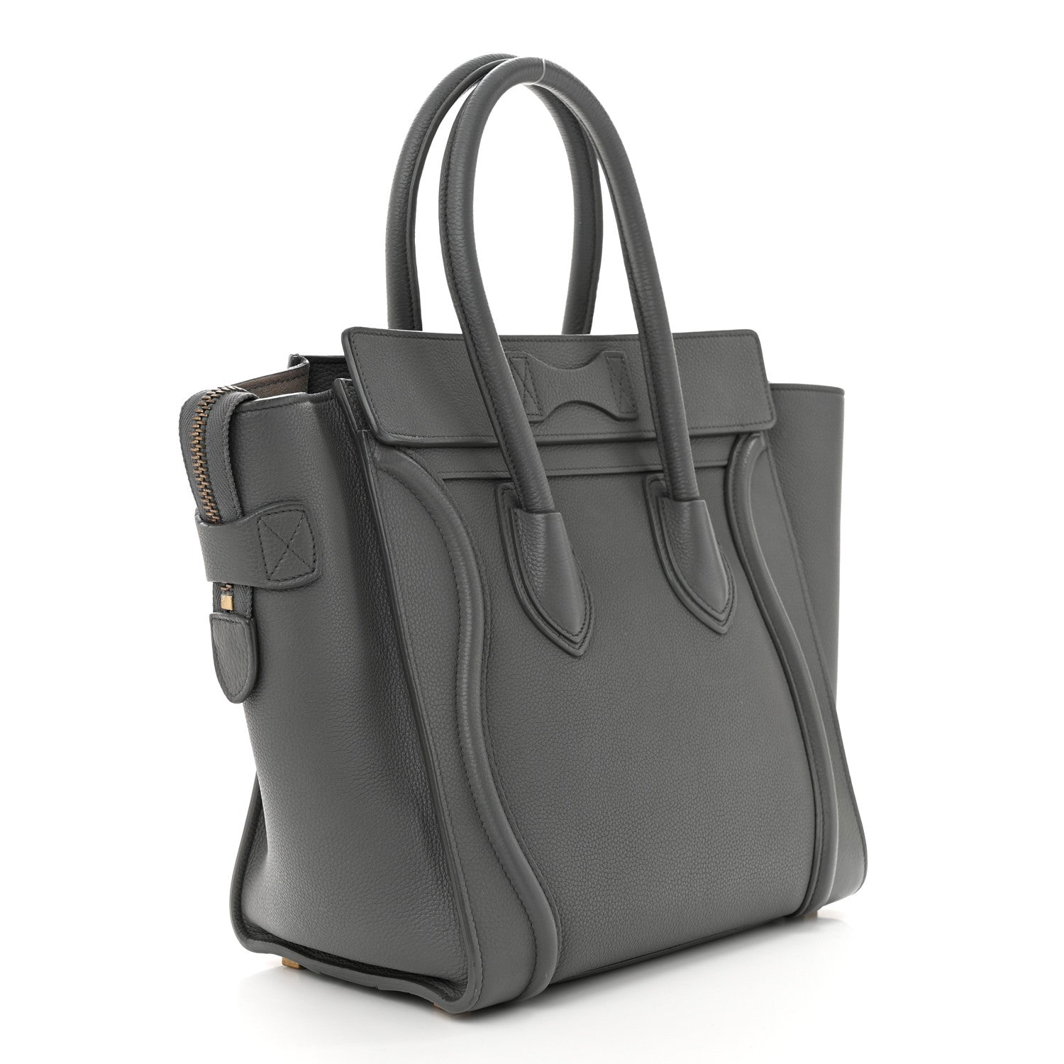 Celine Baby Drummed Calfskin Micro Luggage Kohl 3 of 18
