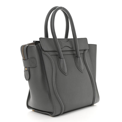 Celine Baby Drummed Calfskin Micro Luggage Kohl 3 of 18